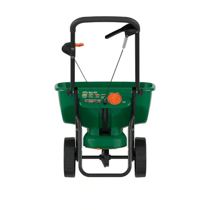 Turf Builder Edgeguard DLX Push Broadcast Spreader Holds up to 15,000 Sq.Ft. for Seed, Fertilizer, Salt, Ice Melt