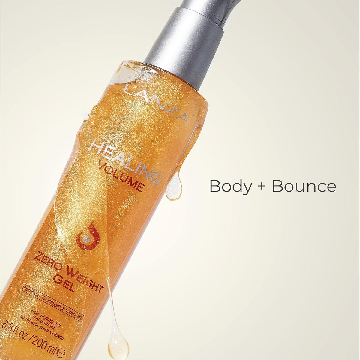 L'ANZA Healing Volume Zero Weight Gel, Extra Hold Hair Gel Dramatically Boosts Shine, Volume, and Thickness of Fine Flat Hair, and Styling Gel for Edge Control, Braiding & Hair Styling (6.8 Fl Oz)
