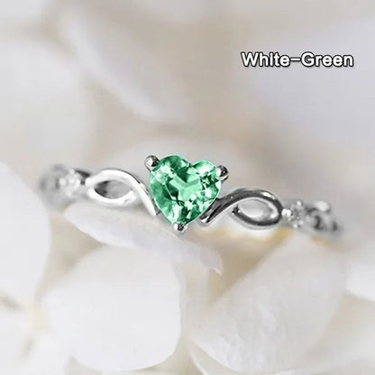 New Yellow Gold/White Gold Plated Engagement Wedding Ring Jewelry Skyblue Heart Shaped Sapphire Diamond Gemstone Rings for Women