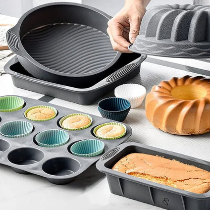 12/24PCS Silicone Cake Mold Round Muffin Cupcake Baking Molds Reusable DIY Cake Decorating Silicon Mould Tools Baking Accessories