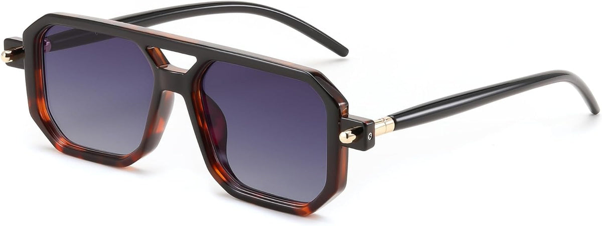 Vintage Square 70s Flat Aviator Sunglasses Women Men Classic Retro Stylish Frame UV400 Sunglasses B2622