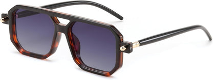 Vintage Square 70s Flat Aviator Sunglasses Women Men Classic Retro Stylish Frame UV400 Sunglasses B2622