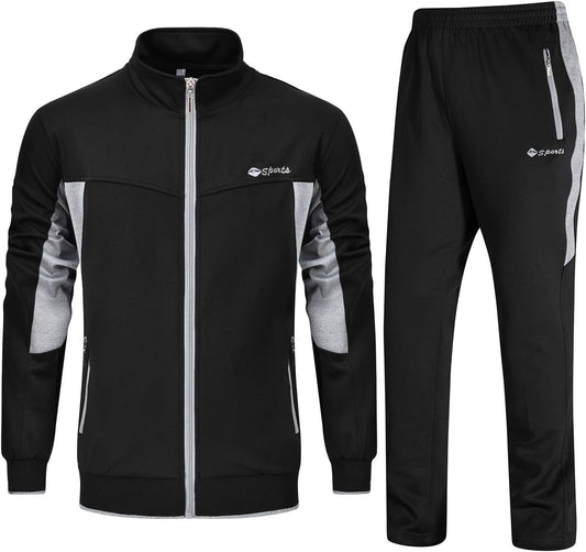 Men'S Tracksuit Sweatsuits 2 Piece Set Athletic Jogging Gym Activewear Sweat Track Suits Sets