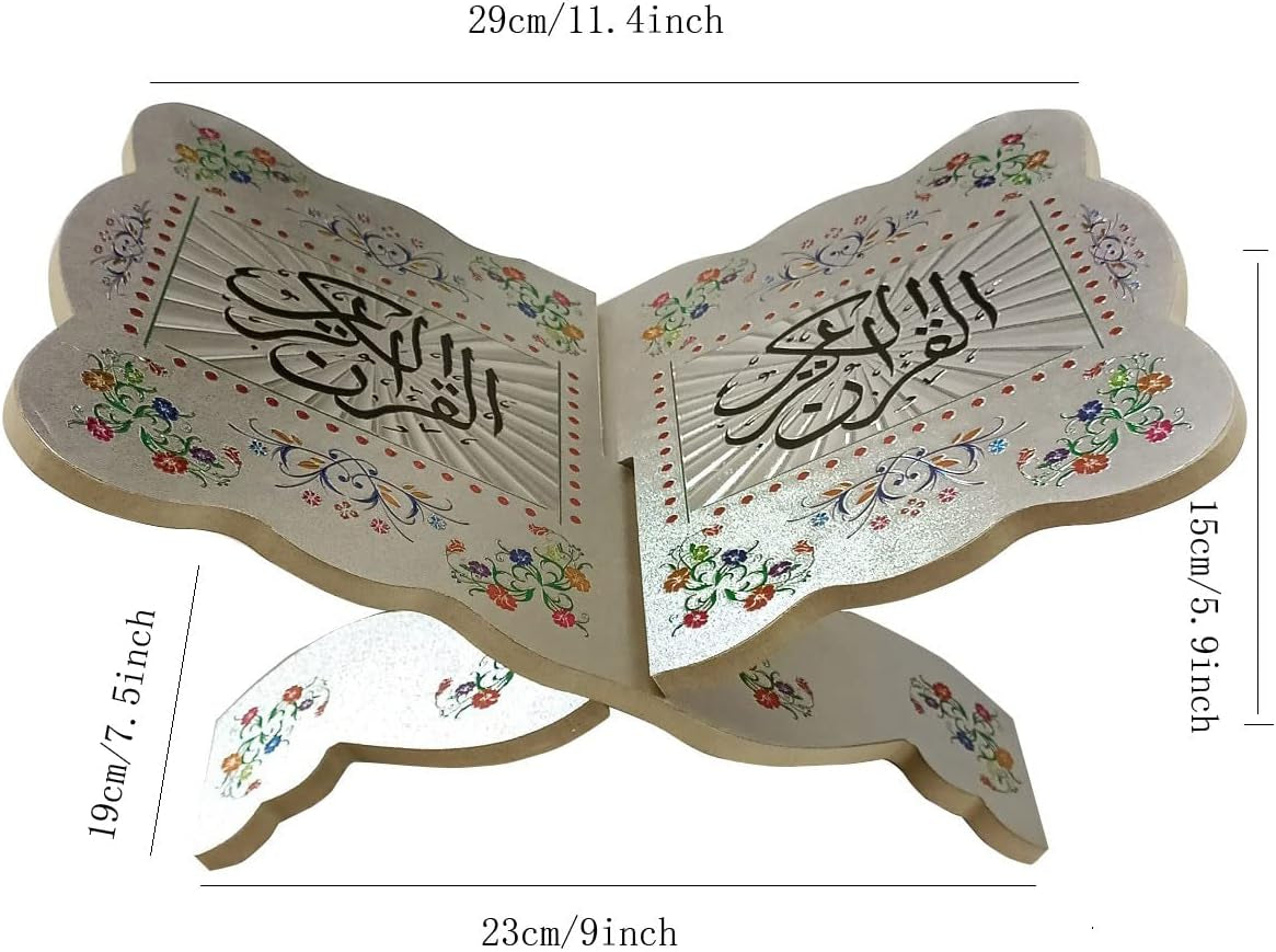 Muslim Al-Quran Rehal Book Stand,Foldable Wooden Prayer Books Shelf for Koran Holy Bible Books,Eid Ramadan Reading Shelf for Muslim Eid Ramadan Religious Gift