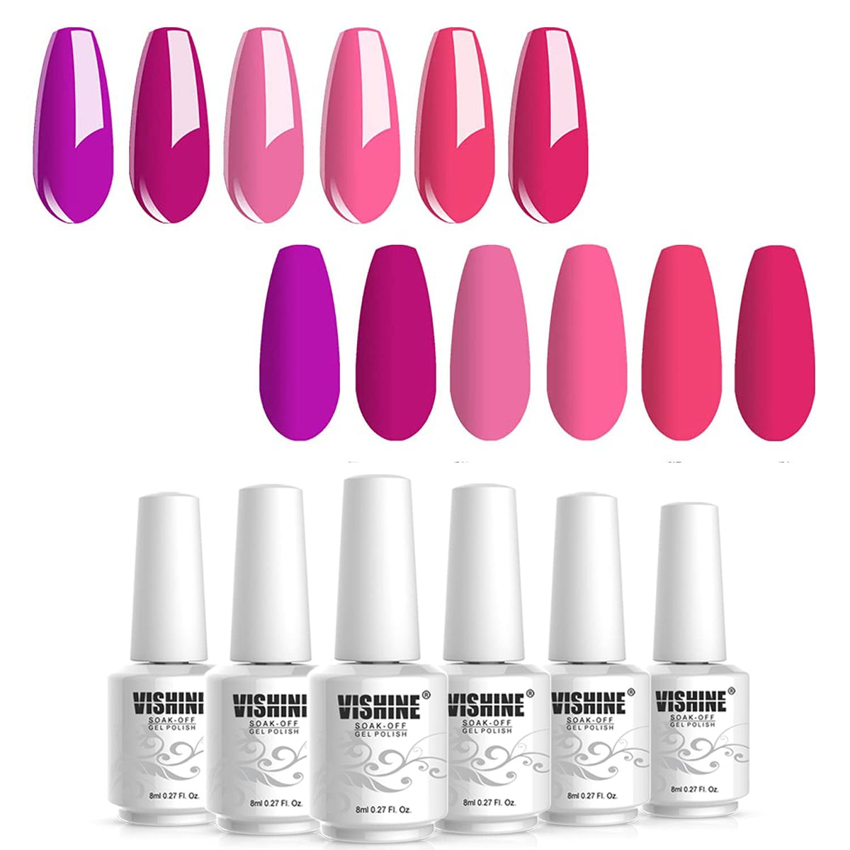 Gel Nail Polish Set Treding Summer Gel Polish Kit - Bright Colors Collection - UV LED Nail Gel Required, 8ml Bottle Nail Art