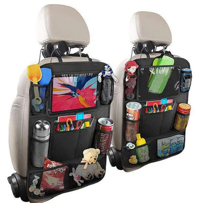 Car Backseat Organizer with Touch Screen Storage Pockets Cover Car Seat Back Protectors for Travel Trip Kids Car Accessories