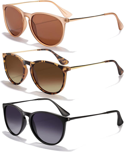 Sunglasses Womens Men Polarized UV Protection Trendy Vintage Retro Round Mirrored Lens Sunglasses For Women