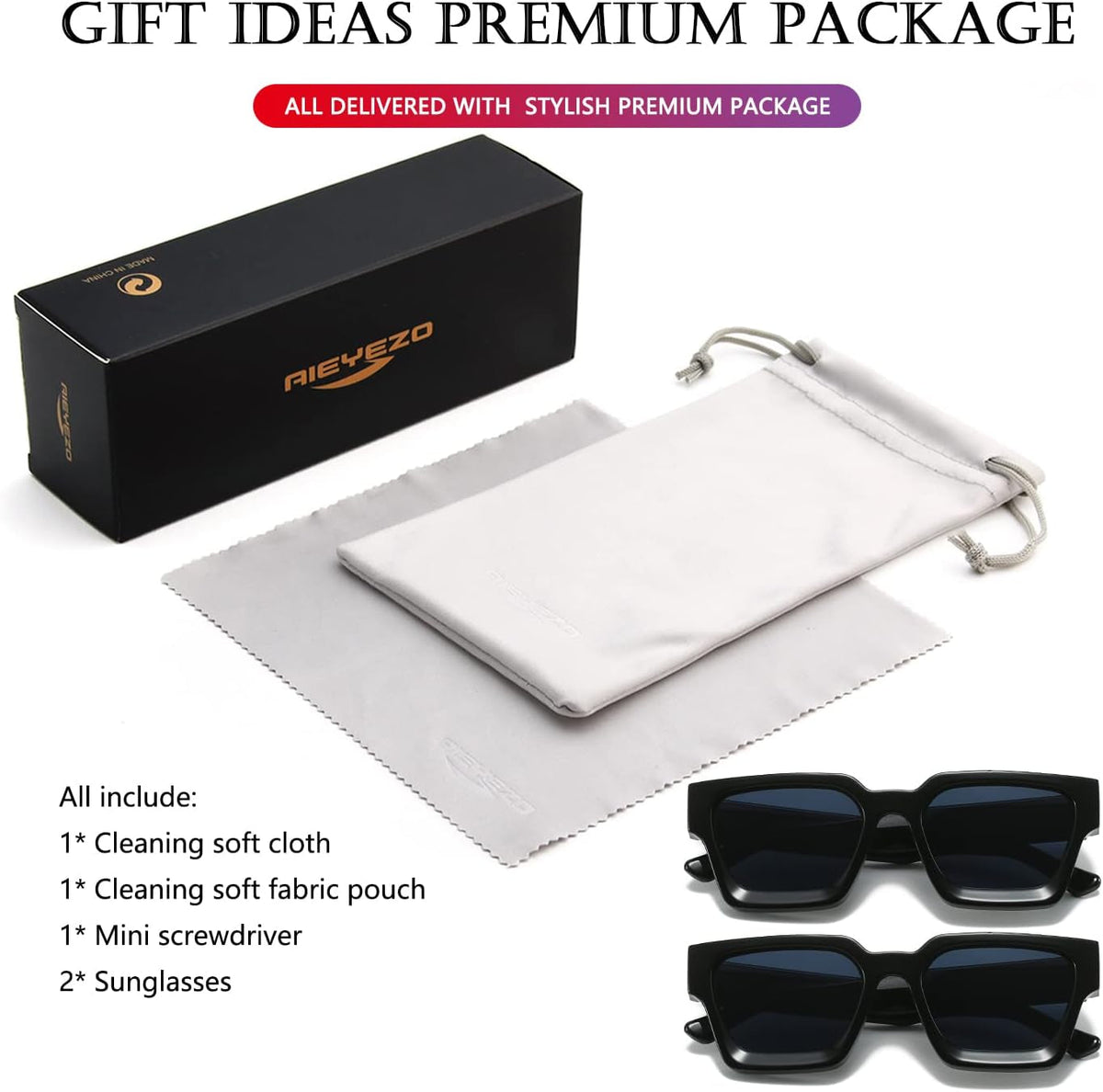 Square Sunglasses for Women Men Square Thick Frame Sun Glasses Simple Designer Style Shades