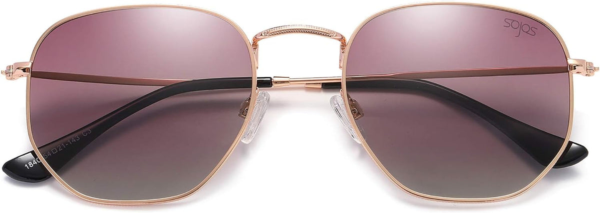 Square Polarized Sunglasses for Women Men Small Hexagonal Polygon Mirrored Lens SJ1072