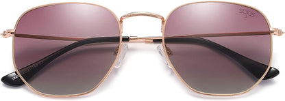 Square Polarized Sunglasses for Women Men Small Hexagonal Polygon Mirrored Lens SJ1072