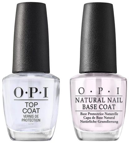 OPI Nail Polish Top and Base Coat, Protective High-Gloss Shine, 0.5 Fl Oz, Natural