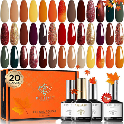 32Pcs Gel Nail Polish Set, 28 Colors 7ML Gel Polish Set with Glitter & Glossy & Matte Gel Top + Base Coat Pastel Macaron Colors, 2024 Spring Gel Polish Kit Trendy Nail Art for Women Girls