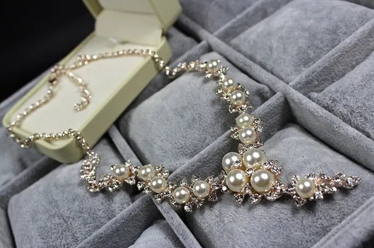 Fashion Clavicular Brilliant Diamond Crystal Necklace Charms Pendant Necklaces Handmade Pearl Wedding Party (Not Include Box)