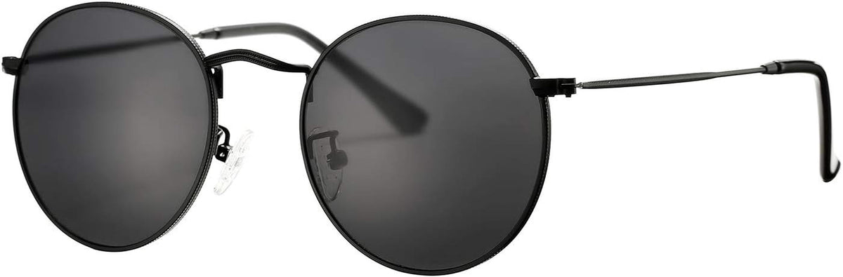 Small Round Metal Polarized Sunglasses for Women Retro Designer Style