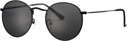 Small Round Metal Polarized Sunglasses for Women Retro Designer Style