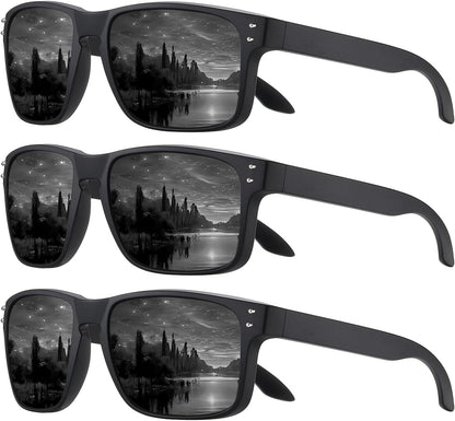 Polarized Sunglasses Men Womens - Retro Square Sun Glasses for Fishing Driving UV Protection
