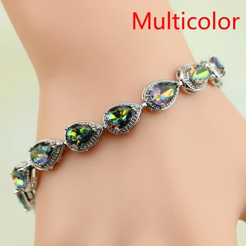 Silver 925 Selling Water Drop Green Zircon Bracelet Health Fashion Jewelry For Women