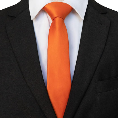 2.4“ Solid Color Skinny Tie Business Wedding Necktie for Men(6Cm)