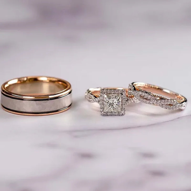 3Pcs/Set Luxury Brand Fashion Infinity Rings Set for Women Engagement Wedding Diamond Rings Anniversary Jewelry Birthday Party Ring Set