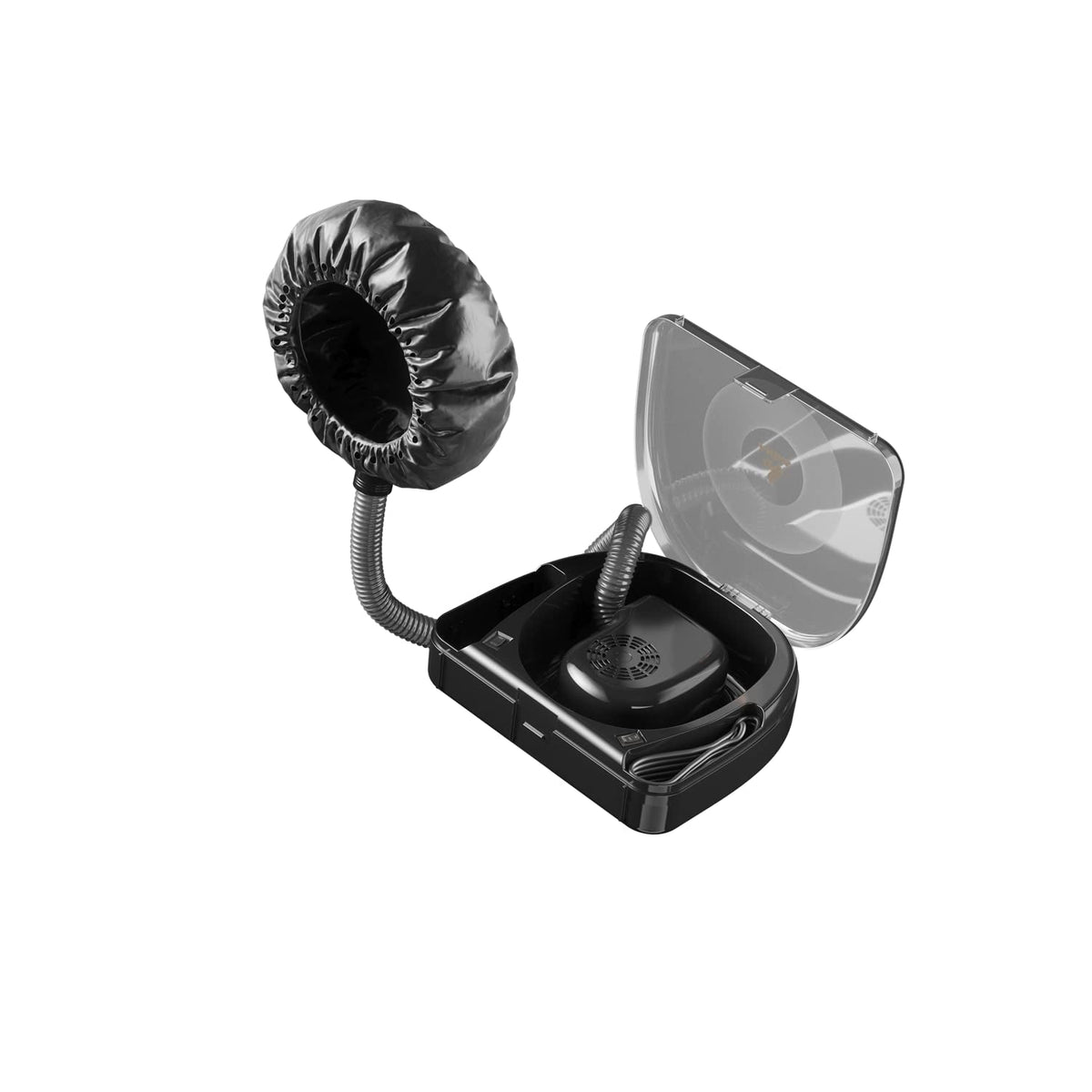 80745 Ionic Professional Bonnet Hair Dryer - Includes 40" Flexible Hose & Convenient Storage Case, Fits on Average Size of 1" Roller, 2-Speed/ 2 Heat Settings for Styling - 500 Watts, Black