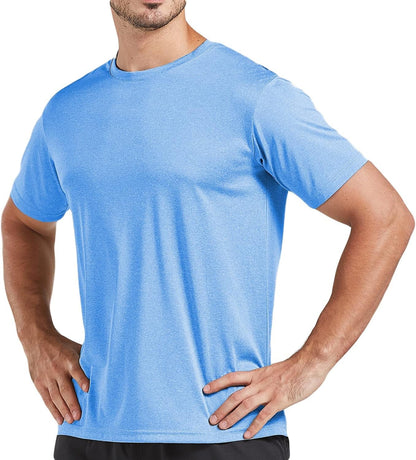 5 Pack Men'S Dry Fit T Shirts Athletic Running Gym Workout Short Sleeve Tee Shirts for Men