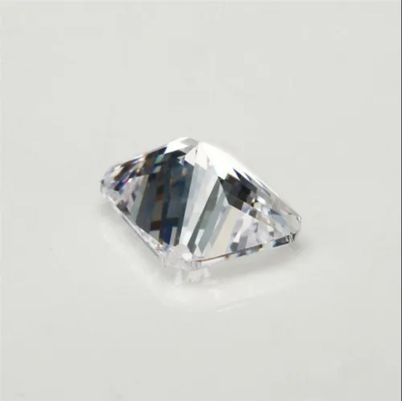 White Sapphire 2.32ct 6x8mm Emerald Faceted Cut Shape AAAAA VVS Loose Gemstone
