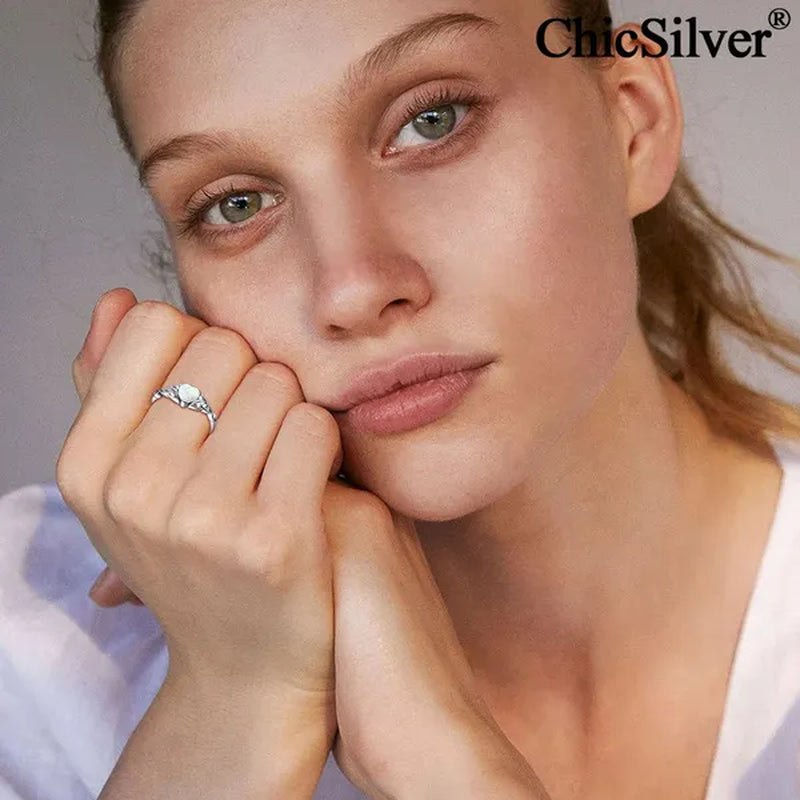ChicSilver 925 Sterling Silver Rings for Women Gem Stone Heart Celtic Knot 12 Months Birthstone Jewelry for Her