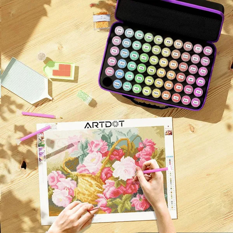 ARTDOT Diamond Painting Storage Containers, 30/60 Slots Diamond Painting Accessories Shockproof Jars for Jewelry Beads Rings Charms Glitter Rhinestones