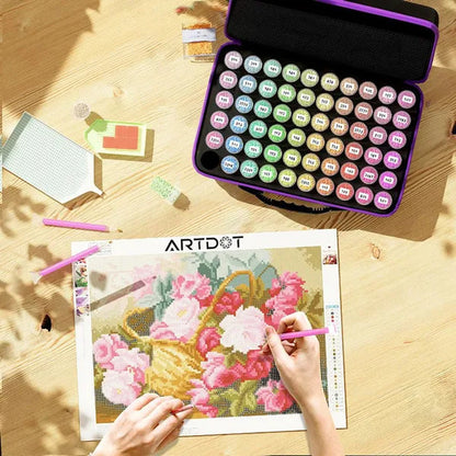 ARTDOT Diamond Painting Storage Containers, 30/60 Slots Diamond Painting Accessories Shockproof Jars for Jewelry Beads Rings Charms Glitter Rhinestones