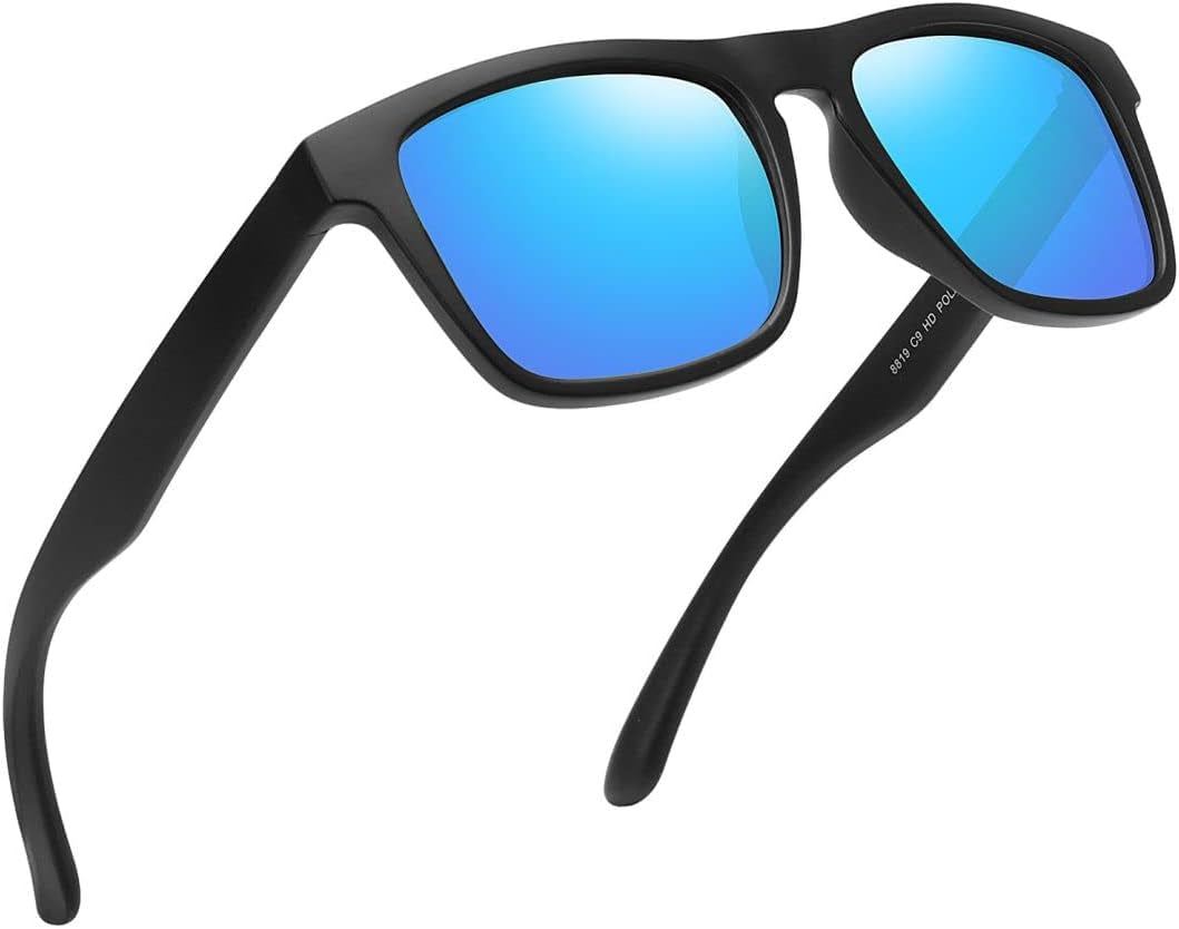 Polarized Sunglasses for Men Women UV Protection Square Frame Sport Fishing Driving Sunglasses