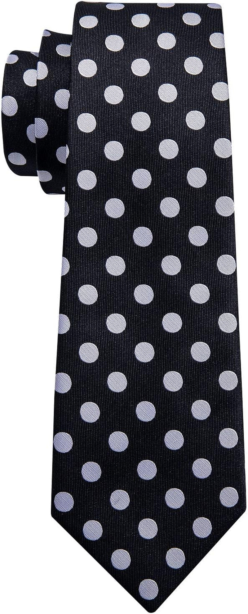 Men'S Tie Set Polka Dot Handkerchief Cufflinks Plaid Fashion Neckties Wedding Business