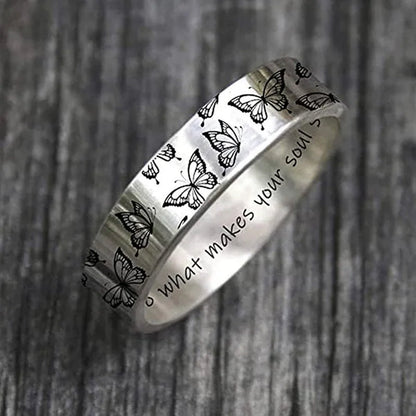 Women'S Butterfly Ring, No Diamonds Butterfly Ring, 925 Sterling Silver Engagement Ring, Wedding Rings, Fashion Jewelry, Size 5 6 7 8 9 10
