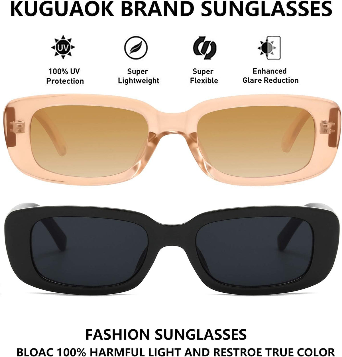 Retro Rectangle Sunglasses Women and Men Vintage Small Square Sun Glasses UV Protection Glasse