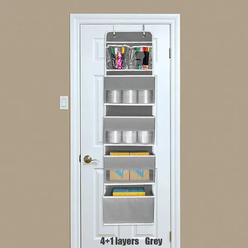 Non-woven Hanging Organizer Fabric Door Wall Hanging Storage Bag Folding Shelf Pocket Closet Hanger Dorm Bath Kitchen Storage 1/2/3/4/5 layers