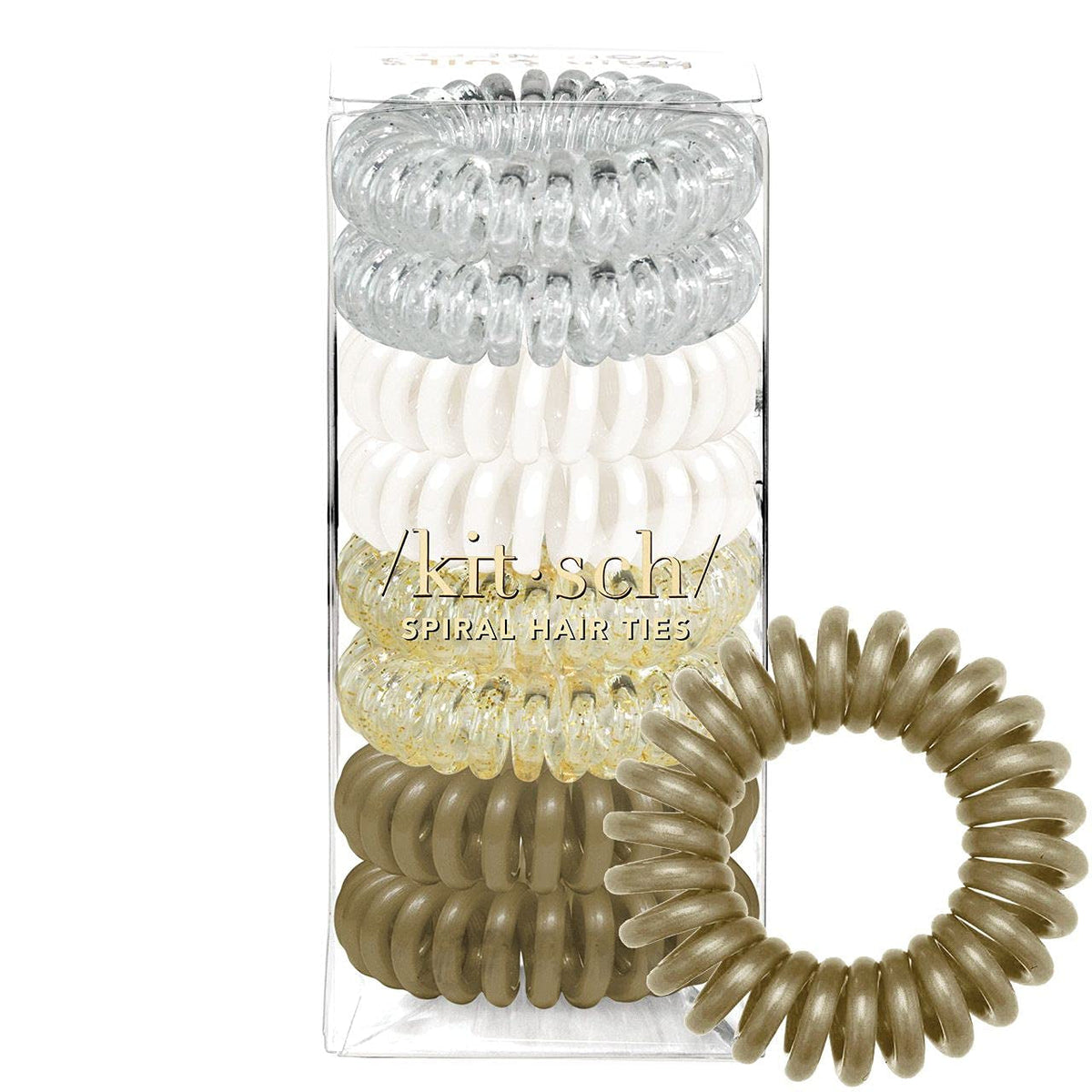 Spiral Hair Ties for Women - Creaseless and Dent-Free Coil Hair Ties | No Damage, Phone Cord Coils | Made of Flexible and Durable Plastic | 8Pcs (Blonde)