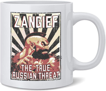 Street Fighter 2 Zangief the True Russian Threat Classic Retro 90S Arcade Video Game Gaming Gamer Merchandise Collectibles Merch Accessories Ceramic Coffee Mug Tea Cup Fun Novelty Gift 12 Oz