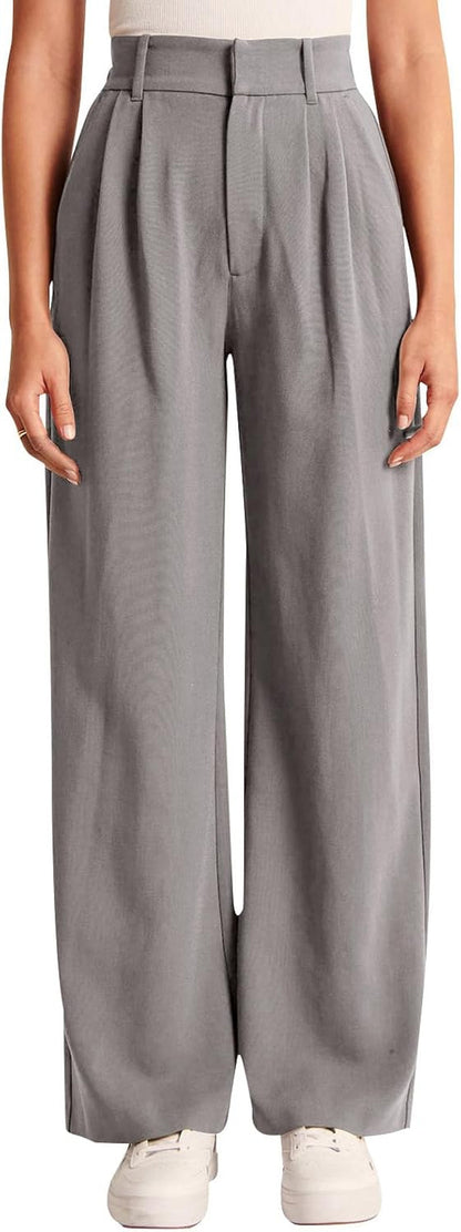 High Waisted Work Pants for Women Business Casual Outfits 2025 Office Dress Pants Trousers with Pockets