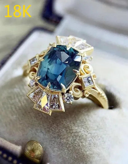 Noble Princess Proposal Engagement Luxury Jewelry Exquisite Birthstone Ring Romantic Bride Wedding Eternity Ring Anniversary Gift Birthday Party Ring Size US4-12