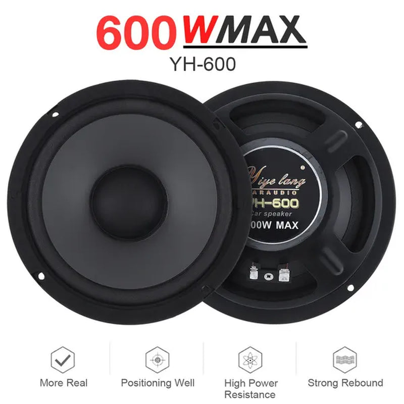1 Piece 6 Inch 600W 2-Way Car Hifi Coaxial Speaker Door Auto Audio Music Stereo Full Range Frequency Speakers