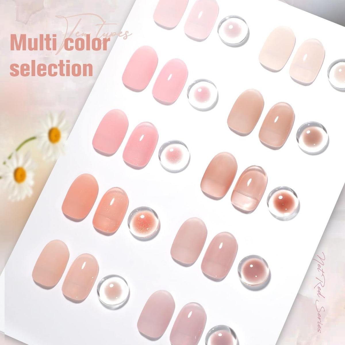 Jelly Pink Gel Nail Polish Set of 10 Colors Nude Gel Polish Kit UV LED Soak off Nail Polish Gel Home DIY Manicure Nail Art Salon Varnish
