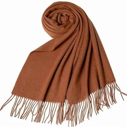 200X*70cm Fashion Solid Color Women Scarf Winter Hijabs Tassels Long Lady Shawls Cashmere Like Pashmina Hijabs Scarves Wraps