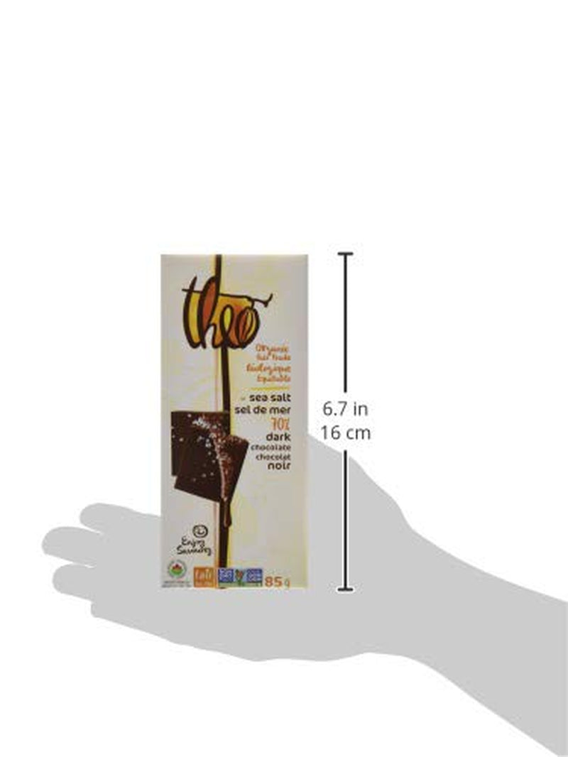 Sea Salt Organic Dark Chocolate Bar, 70% Cacao, 1 Bar | Vegan, Fair Trade