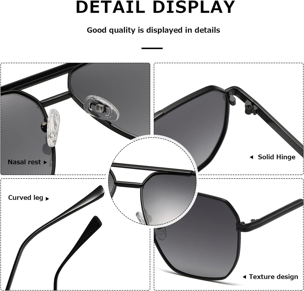 Polarized Sunglasses Womens Men Retro Oversized Square Vintage Shades Classic Large Metal Sun Glasses K1221