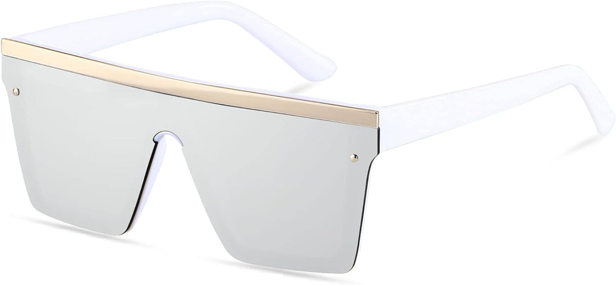 Square Oversized Sunglasses for Women Men Big Flat Top Fashion Shield Large UV Protection Rimless Shades