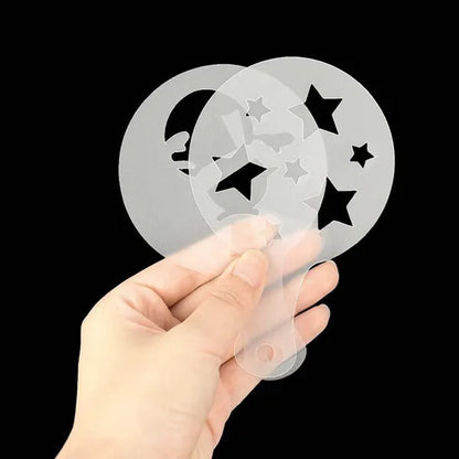 8Pcs Christmas Cake Stencil Templates Cookie Fondant Baking Painting Mold Tools Dessert Coffee Decorating Molds
