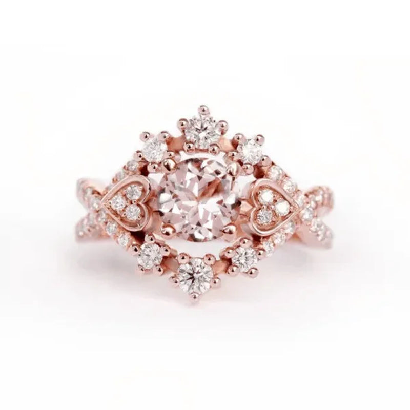 Exquisite Ladies Fashion Jewelry Anniversary Promise Gift Princess Party Rings Bridal Engagement Wedding Ring Set Size 5-11