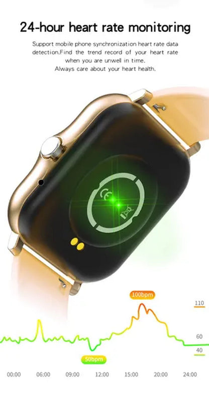 LIGE New Women Smart Watch Men 1.69" Color Screen Full touch Bluetooth Call Smart Bracelet Life Waterproof Fitness Tracker Ladies Health Bracelets Relogio Smartwatch+Gift