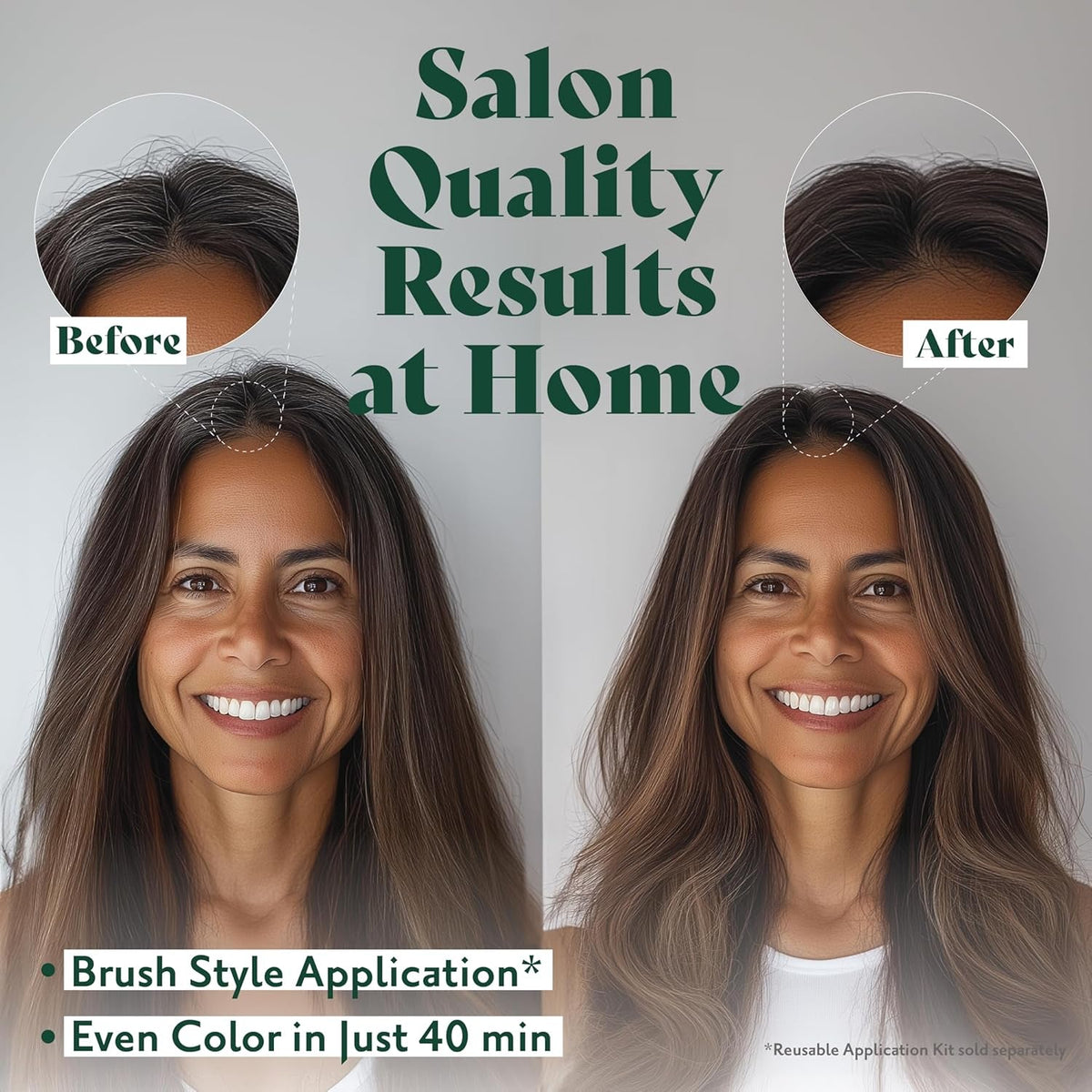 Permanent Hair Dye for Women - 5N Light Chestnut - for up to 100% Gray Coverage of Resistant Gray Hair - Ammonia-Free, Alcohol-Free & Vegan - Salon Influenced Hair Color 5.75 Fl Oz
