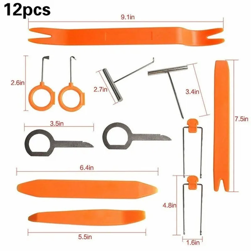 4Pcs/12Pcs Kit Car Radio Audio Stereo Door Trim Dash Panel Install Car Audio Removal Pry Trim Tool Plastic Kit Panel Dash Radio Moulding Automotive