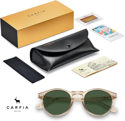 Vintage Polarized Sunglasses for Men UV400 Protection Retro Fashion Eyewear Hand-Crafted Acetate Frame CA5288L